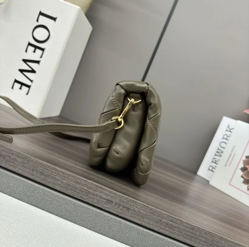 Alternative view of LOEWE Olive Quilted Crossbody Satchel Bag