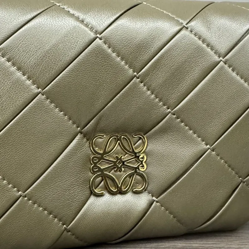 LOEWE Olive Quilted Crossbody Satchel Bag - Image 5
