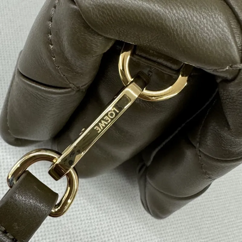 LOEWE Olive Quilted Crossbody Satchel Bag - Image 6