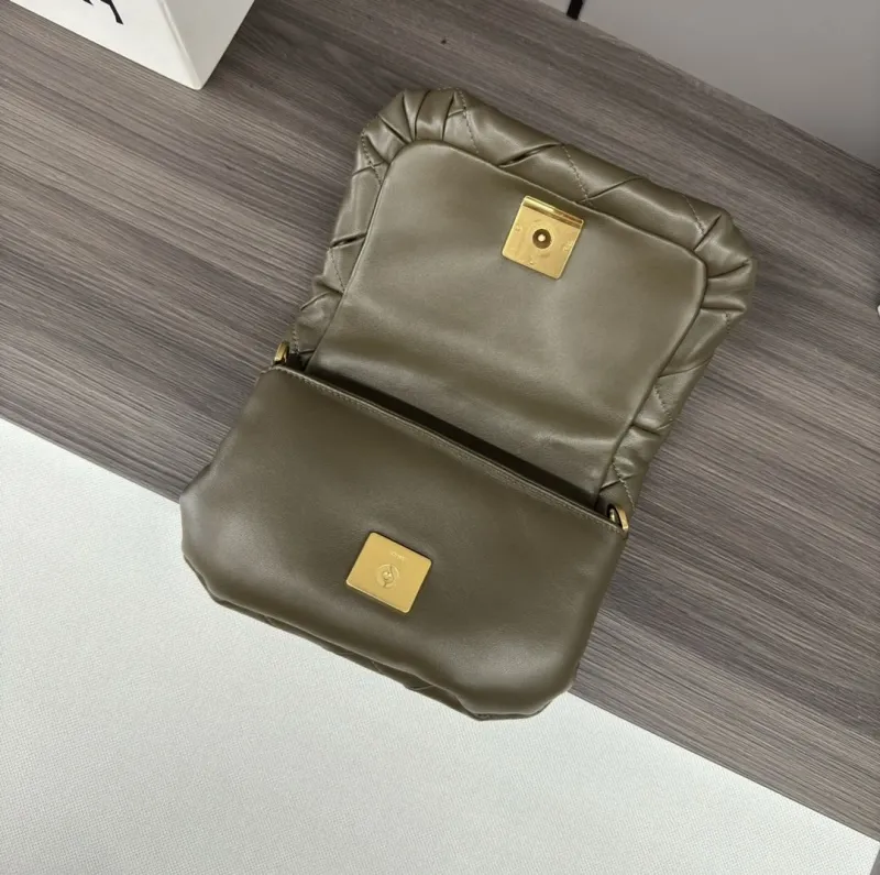 LOEWE Olive Quilted Crossbody Satchel Bag - Image 7