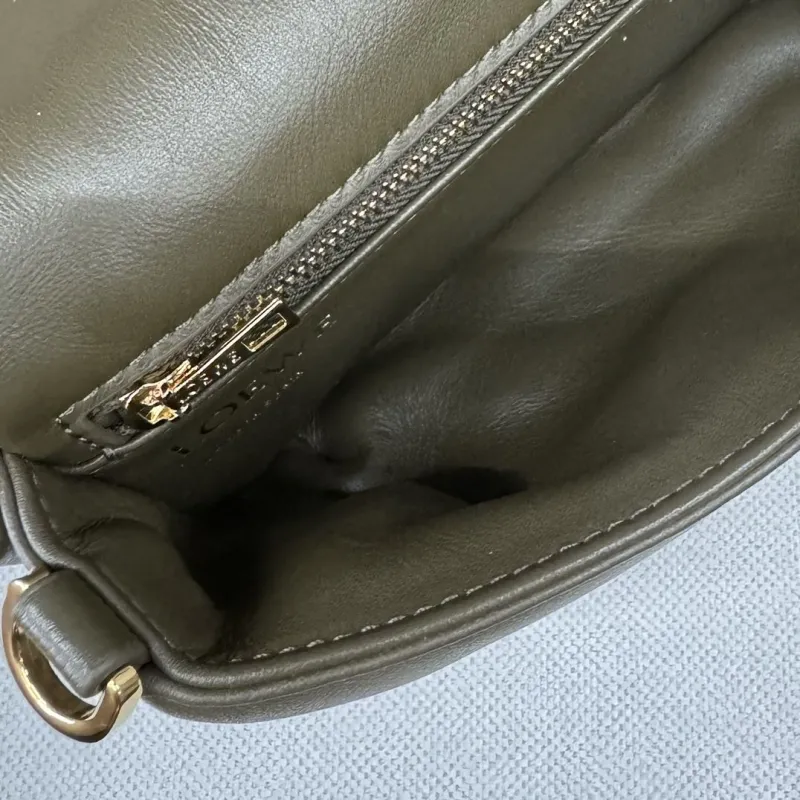 LOEWE Olive Quilted Crossbody Satchel Bag - Image 8