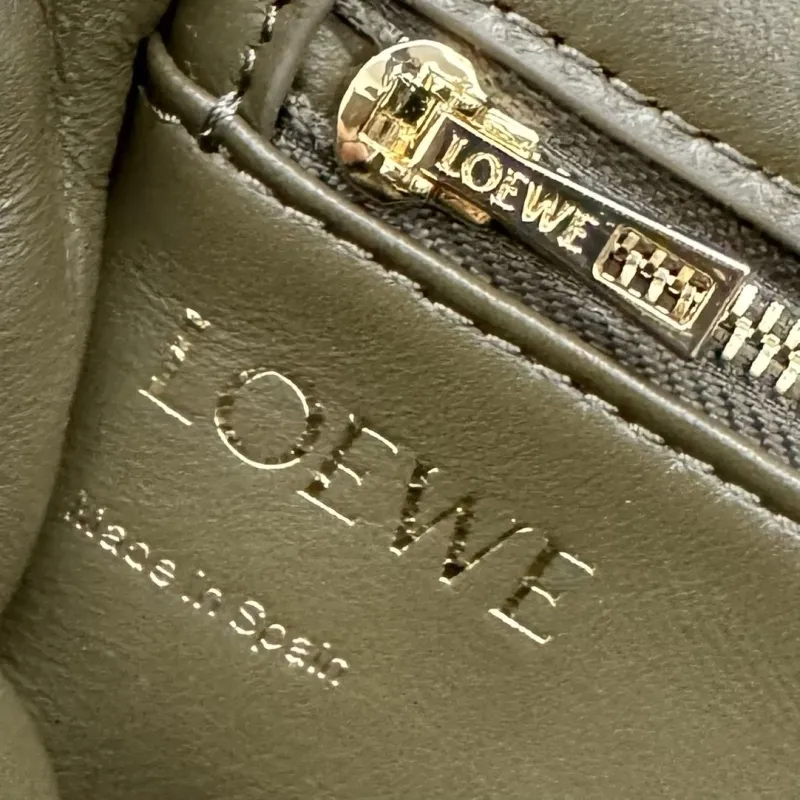LOEWE Olive Quilted Crossbody Satchel Bag - Image 9