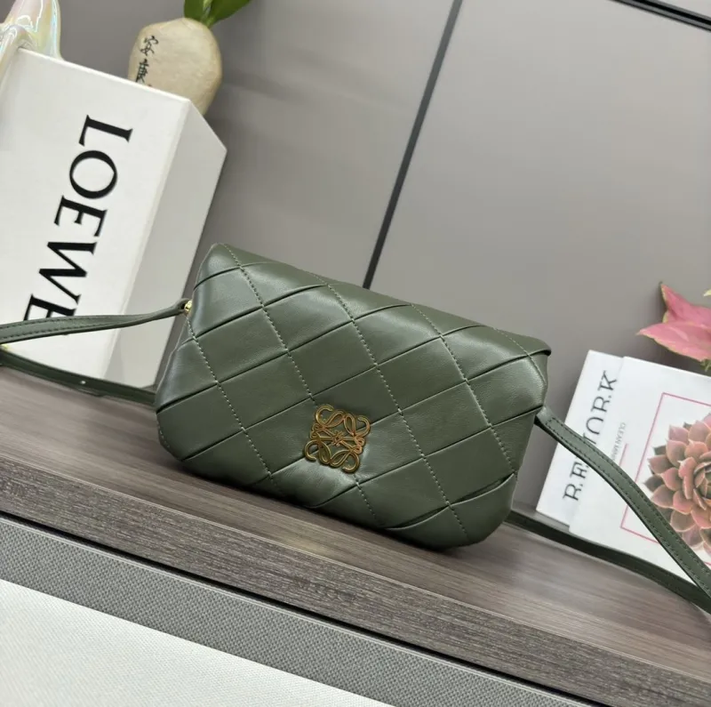Loewe Olive Green Crossbody Satchel Bag 159