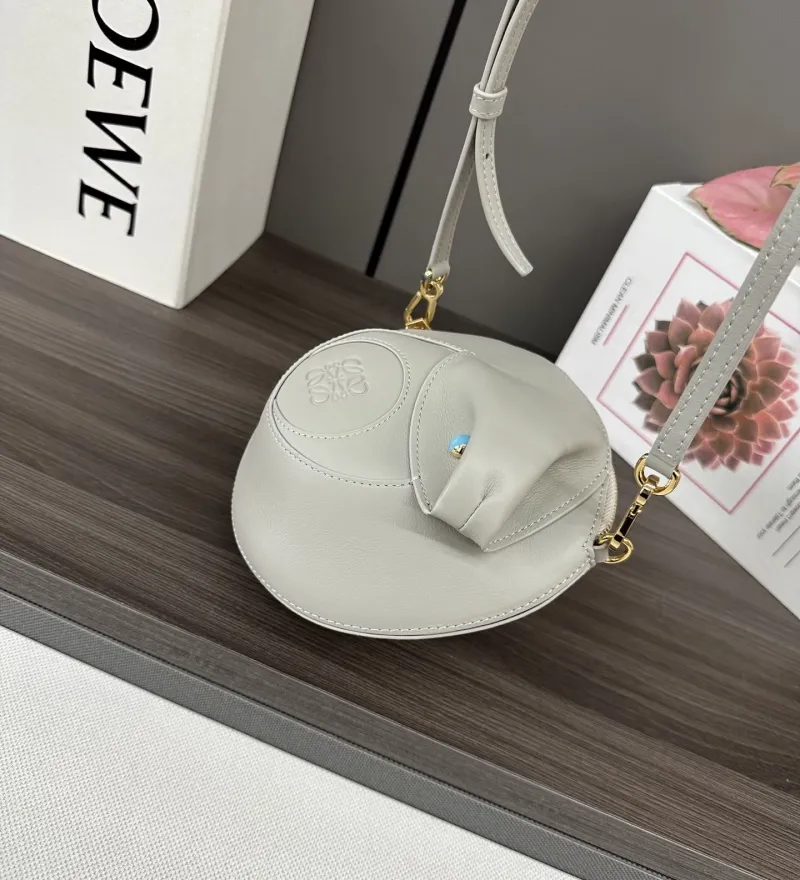 Loewe Gray Round Crossbody Bag - Image 3