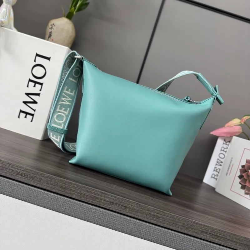 Loewe Turquoise Leather Satchel Crossbody Bag - Image 3