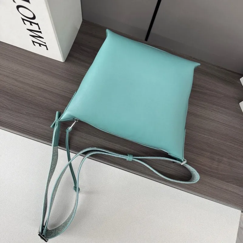 Loewe Turquoise Leather Satchel Crossbody Bag - Image 6