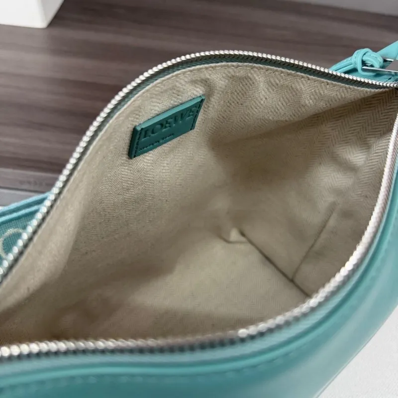 Loewe Turquoise Leather Satchel Crossbody Bag - Image 8