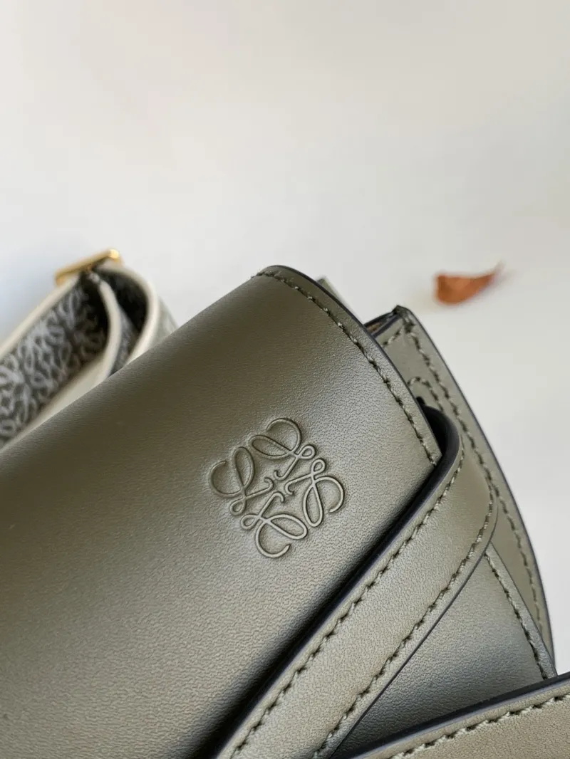 Loewe Olive Green Small Saddle Crossbody Bag - Image 4