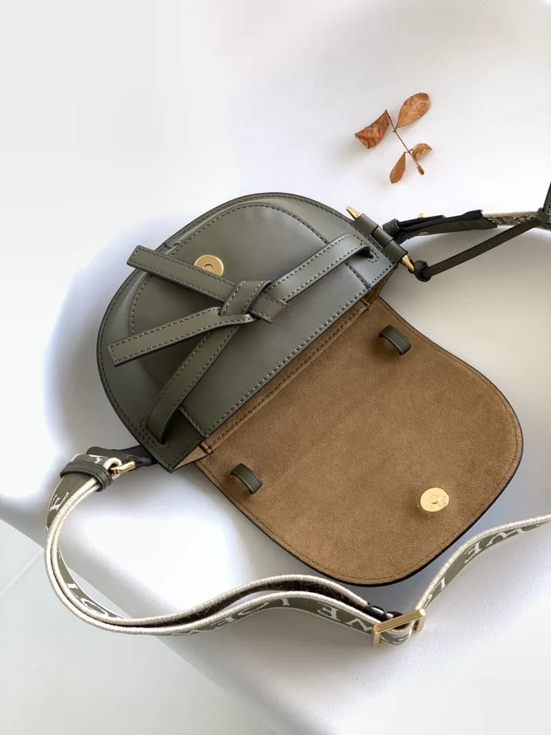 Loewe Olive Green Small Saddle Crossbody Bag - Image 6