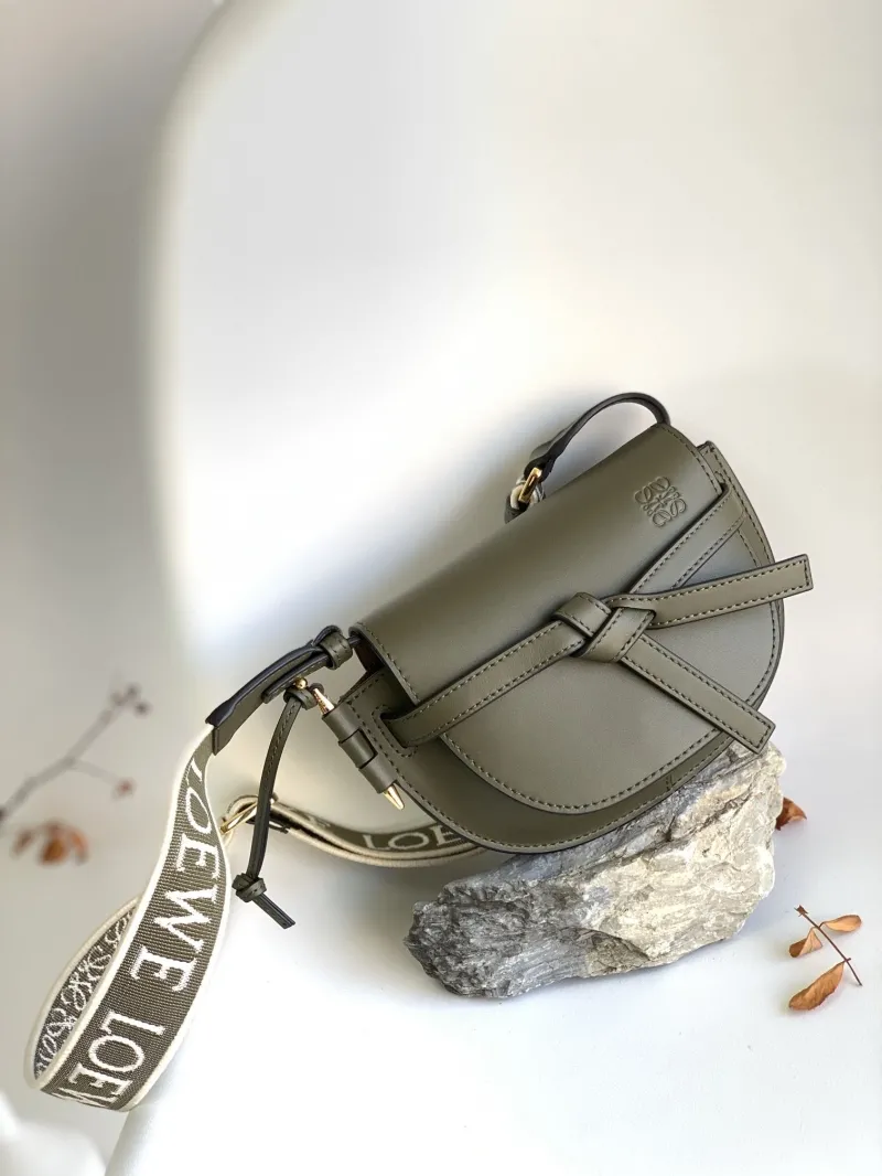 Loewe Olive Green Small Saddle Crossbody Bag - Image 9