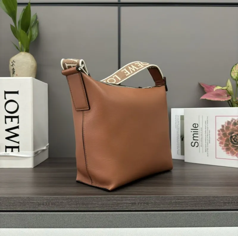LOEWE Brown Leather Satchel Bag 198 - Image 3