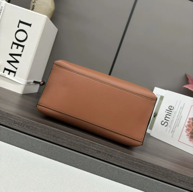 LOEWE Brown Leather Satchel Bag 198 - Image 4