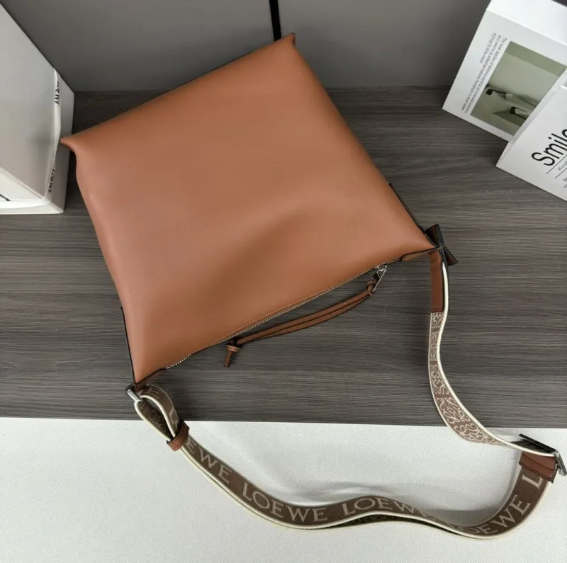 LOEWE Brown Leather Satchel Bag 198 - Image 5