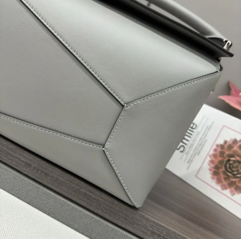 Loewe Gray Leather Puzzle Satchel Bag - Image 6