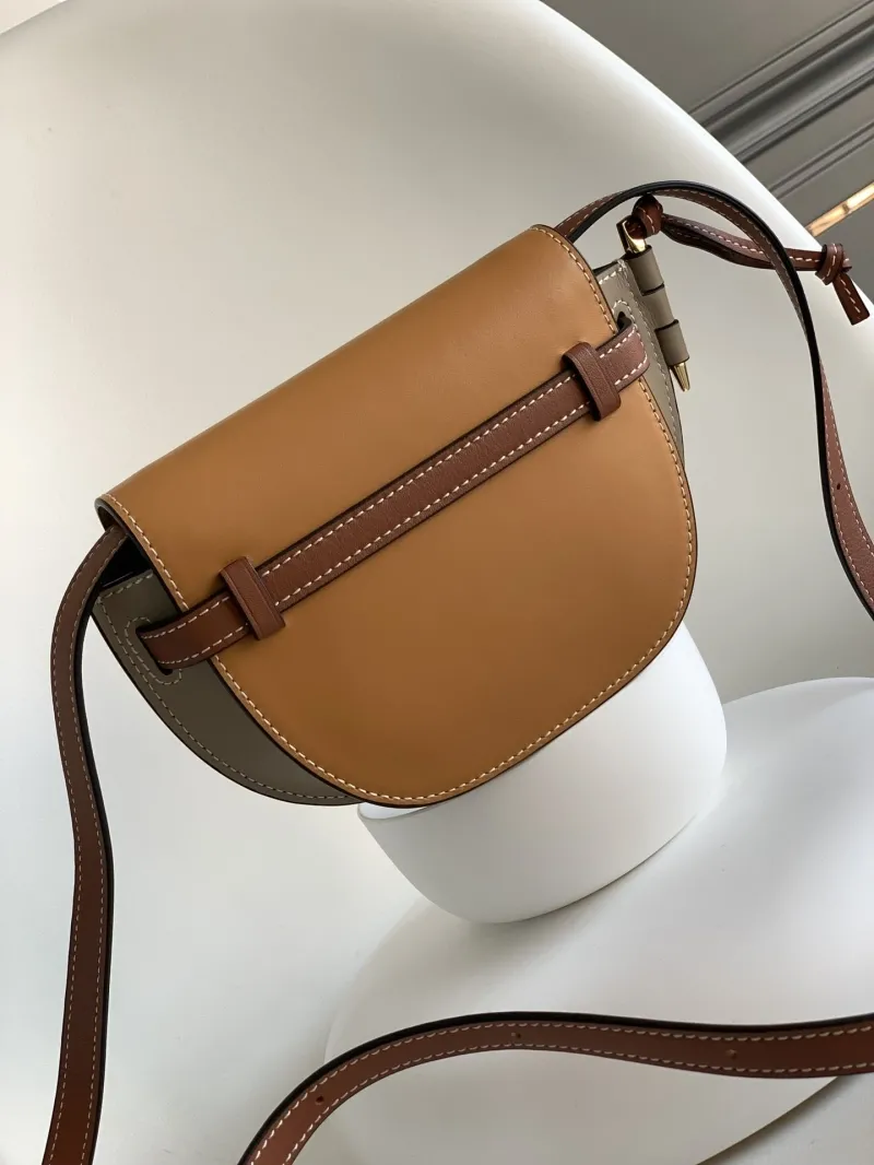 Loewe Tan Gray Saddle Crossbody Bag 451 - Image 3