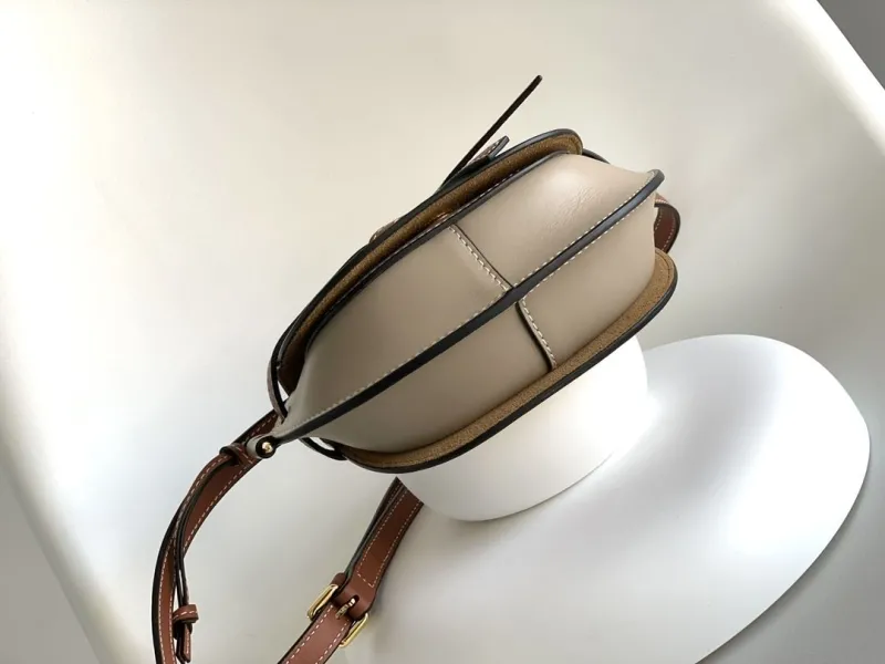 Loewe Tan Gray Saddle Crossbody Bag 451 - Image 5