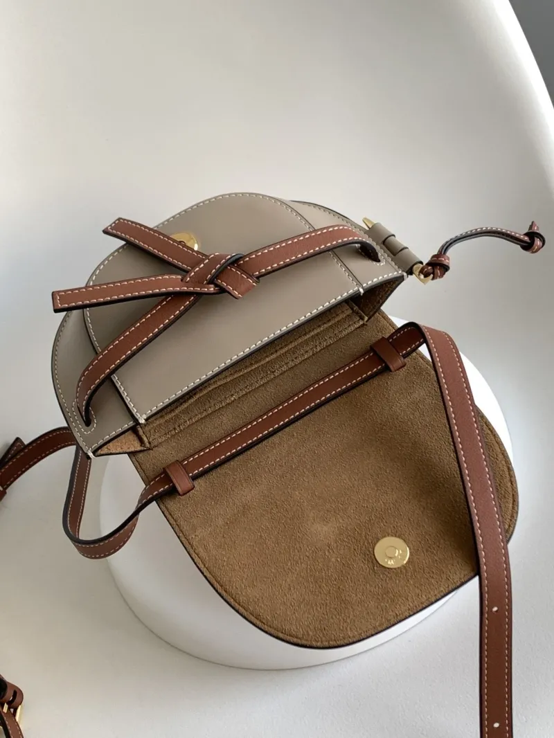Loewe Tan Gray Saddle Crossbody Bag 451 - Image 7
