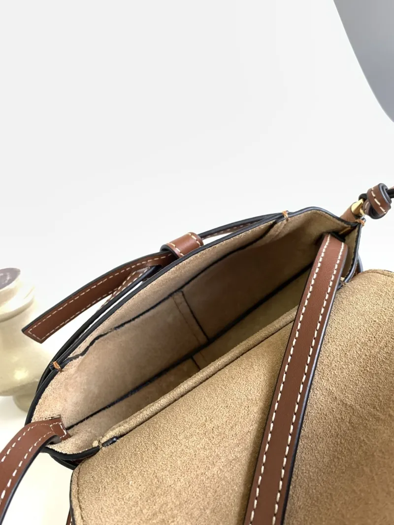 Loewe Tan Leather Crossbody Saddle Bag 453 - Image 8