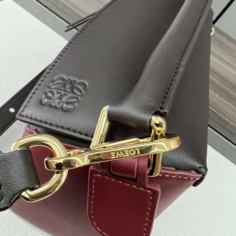 LOEWE Burgundy Dark Gray Satchel Bag 483 - Image 7