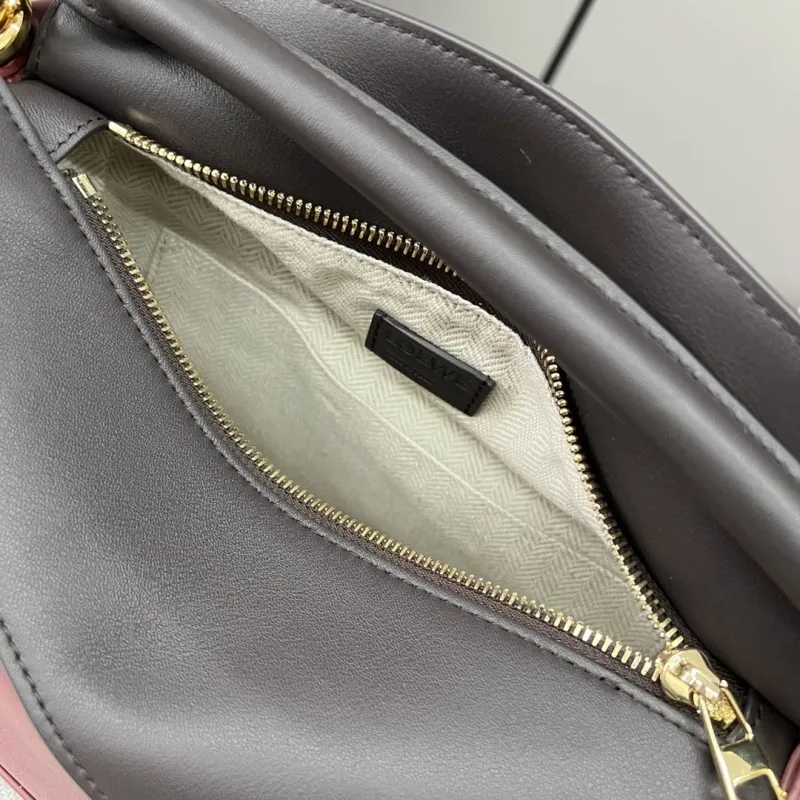 LOEWE Burgundy Dark Gray Satchel Bag 483 - Image 8