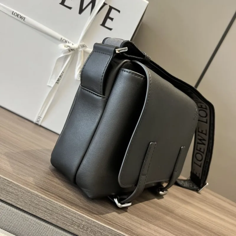Alternative view of LOEWE Black Leather Crossbody Satchel Bag 486