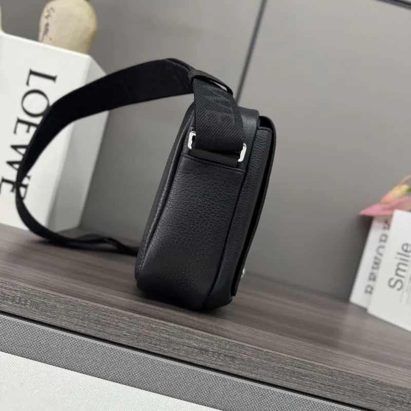 Alternative view of LOEWE Black Leather Crossbody Messenger Bag 489