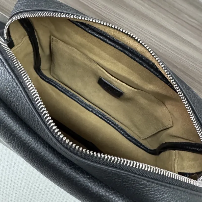 LOEWE Black Leather Crossbody Messenger Bag 489 - Image 8