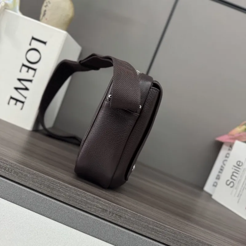 Alternative view of LOEWE Dark Brown Leather Crossbody Messenger Bag