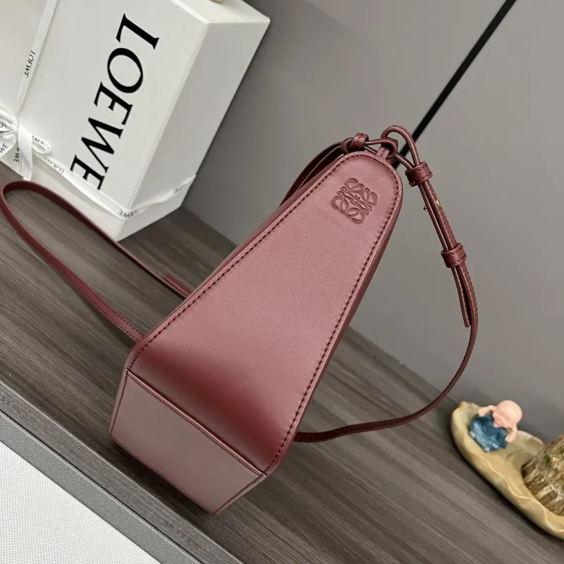 Alternative view of LOEWE Burgundy Leather Crossbody Satchel Bag