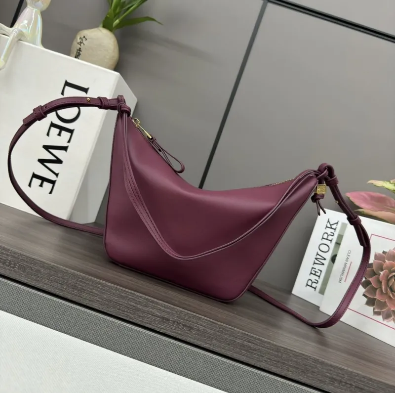 Loewe Burgundy Satchel Crossbody Bag