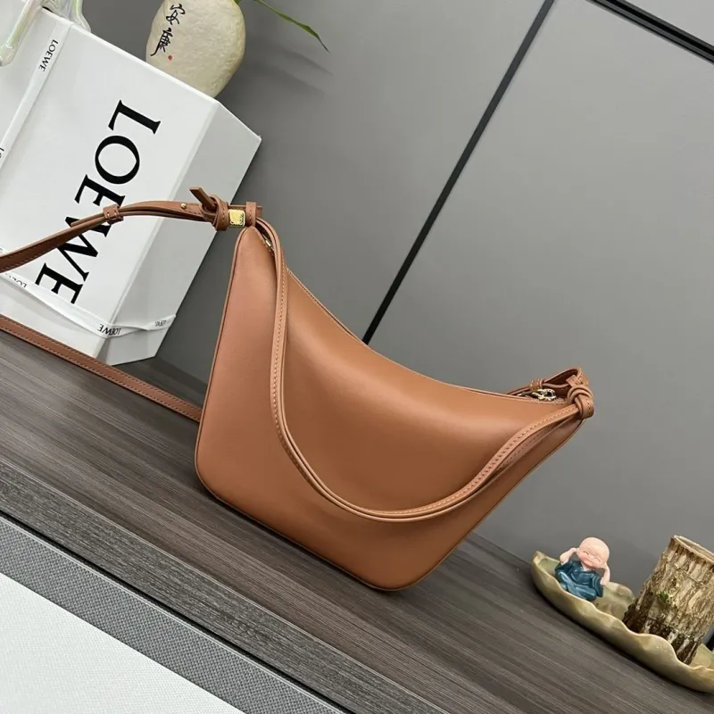 Loewe Brown Leather Satchel Crossbody Bag