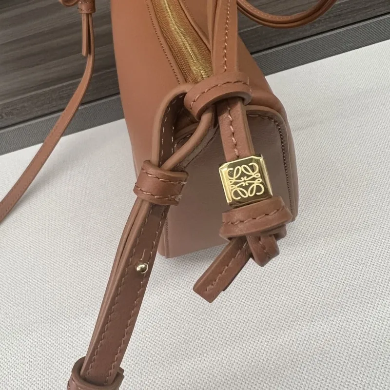 Loewe Brown Leather Satchel Crossbody Bag - Image 6