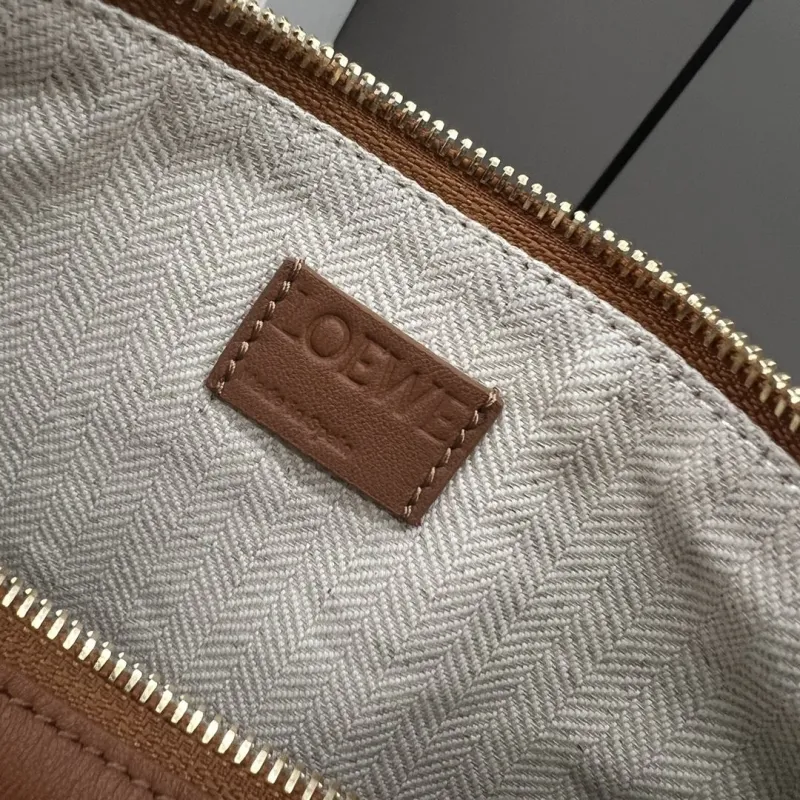 Loewe Brown Leather Satchel Crossbody Bag - Image 9