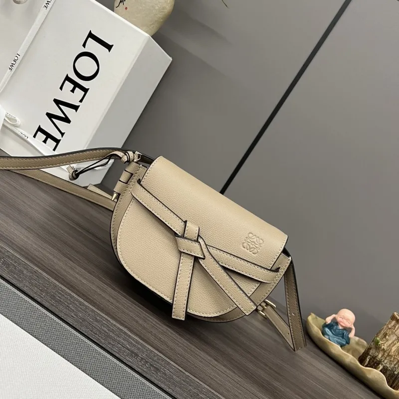Loewe Beige Small Saddle Crossbody Bag