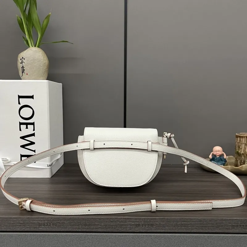 LOEWE White Mini Saddle Crossbody Bag - Image 3