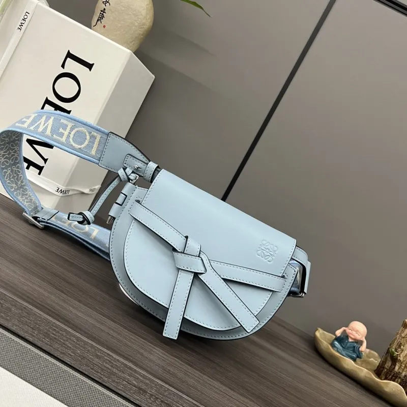 LOEWE Light Blue Crossbody Saddle Bag