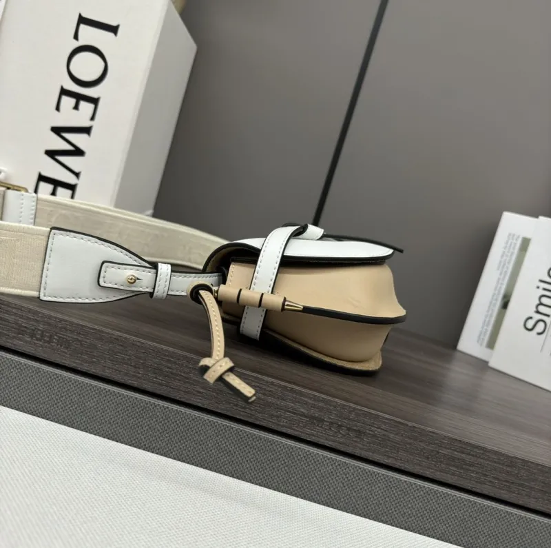 Alternative view of LOEWE White Beige Saddle Crossbody Bag 510