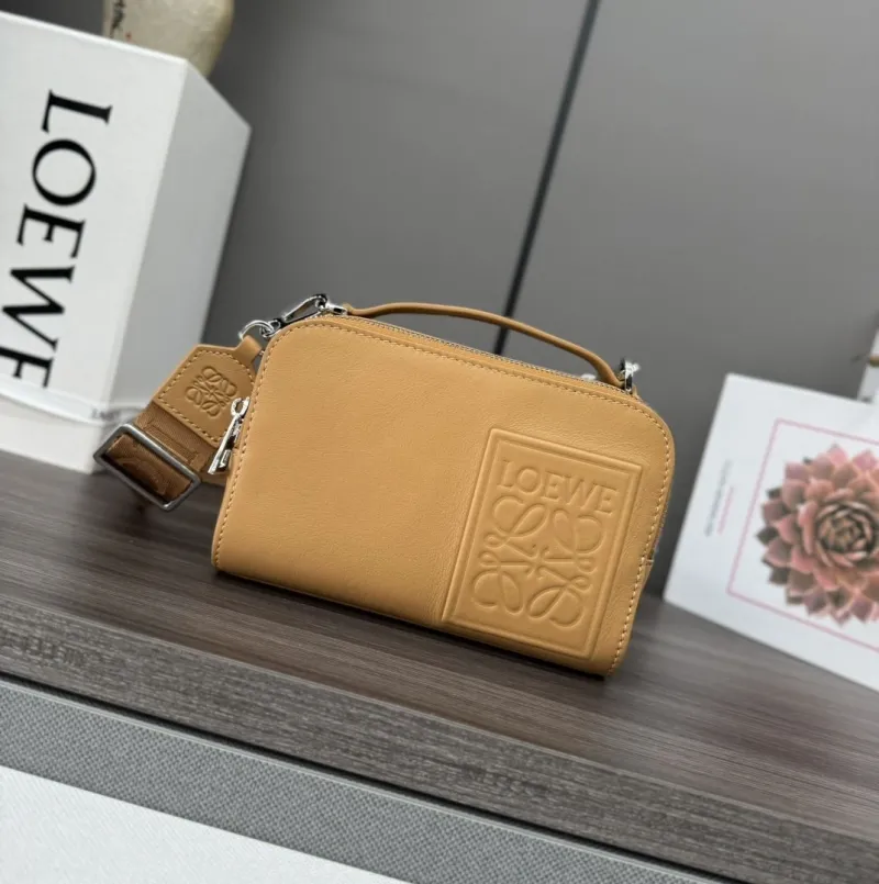 LOEWE Tan Leather Satchel Crossbody Bag 513