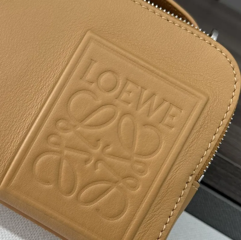 LOEWE Tan Leather Satchel Crossbody Bag 513 - Image 5