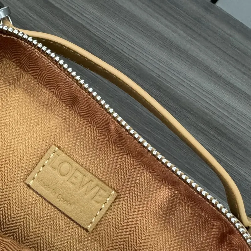 LOEWE Tan Leather Satchel Crossbody Bag 513 - Image 9