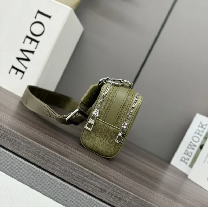 Alternative view of Loewe Olive Green Crossbody Satchel Bag 515