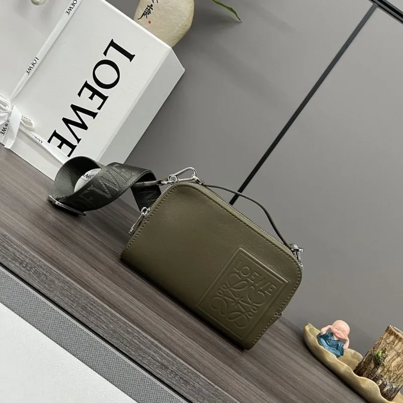 Loewe Olive Green Crossbody Satchel Bag 518