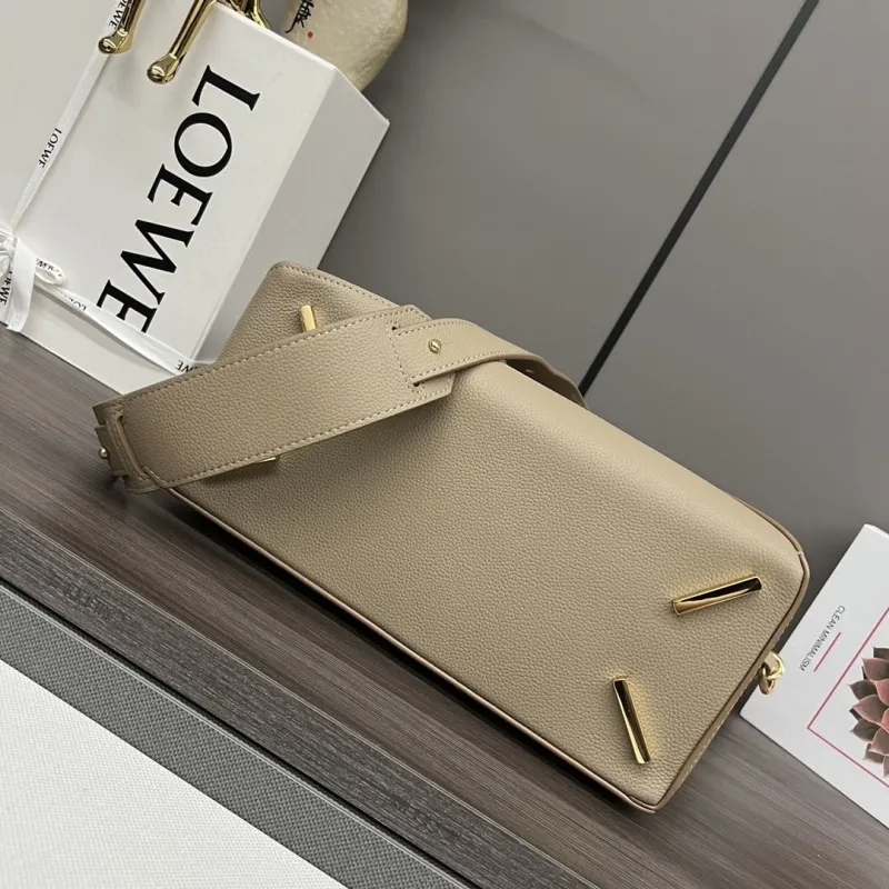 LOEWE Beige Leather Satchel Bag 519 - Image 13