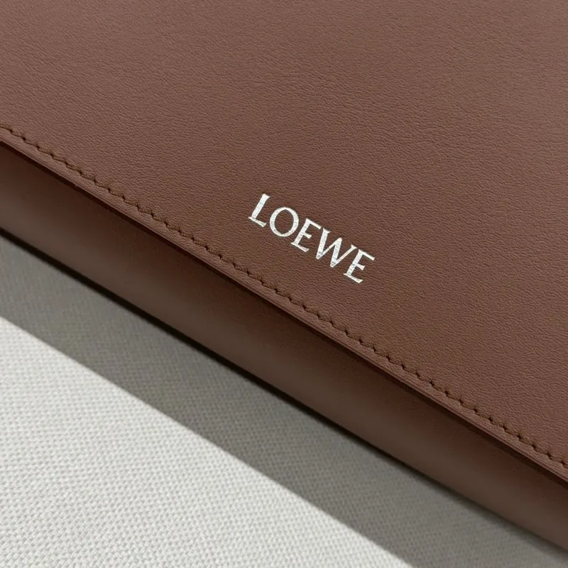 LOEWE Brown Leather Satchel Crossbody Bag 527 - Image 5