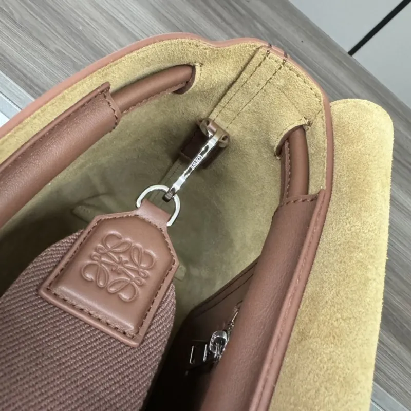 LOEWE Brown Leather Satchel Crossbody Bag 527 - Image 7