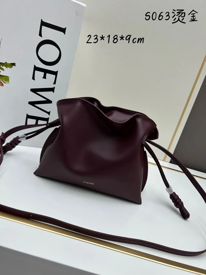 LOEWE Burgundy Small Leather Crossbody Bag S063