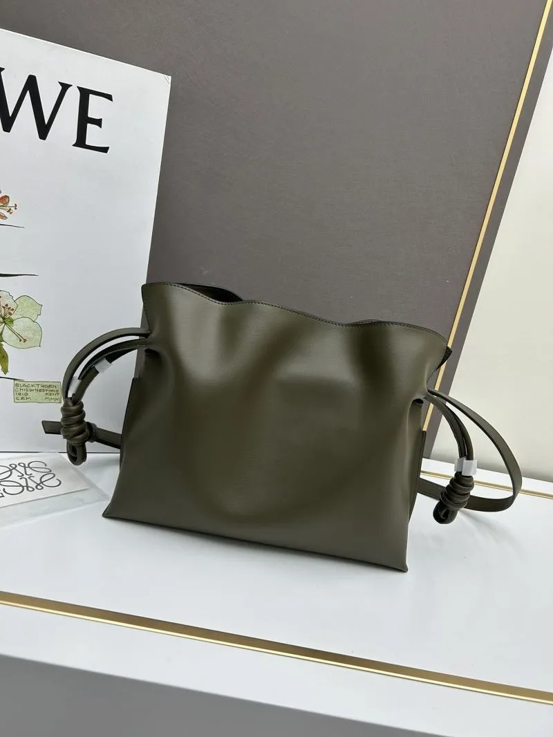 LOEWE Olive Green Leather Crossbody Bag S062 - Image 3