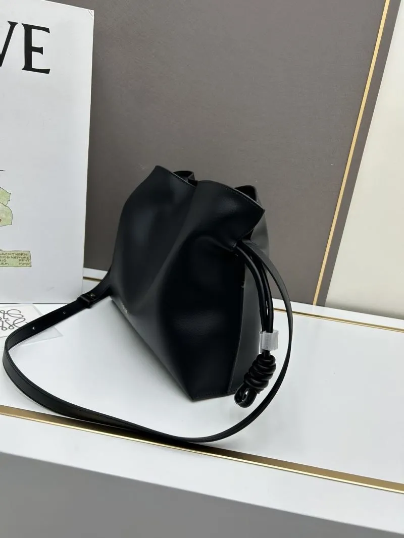 Alternative view of LOEWE S062 Black Leather Satchel Crossbody Bag