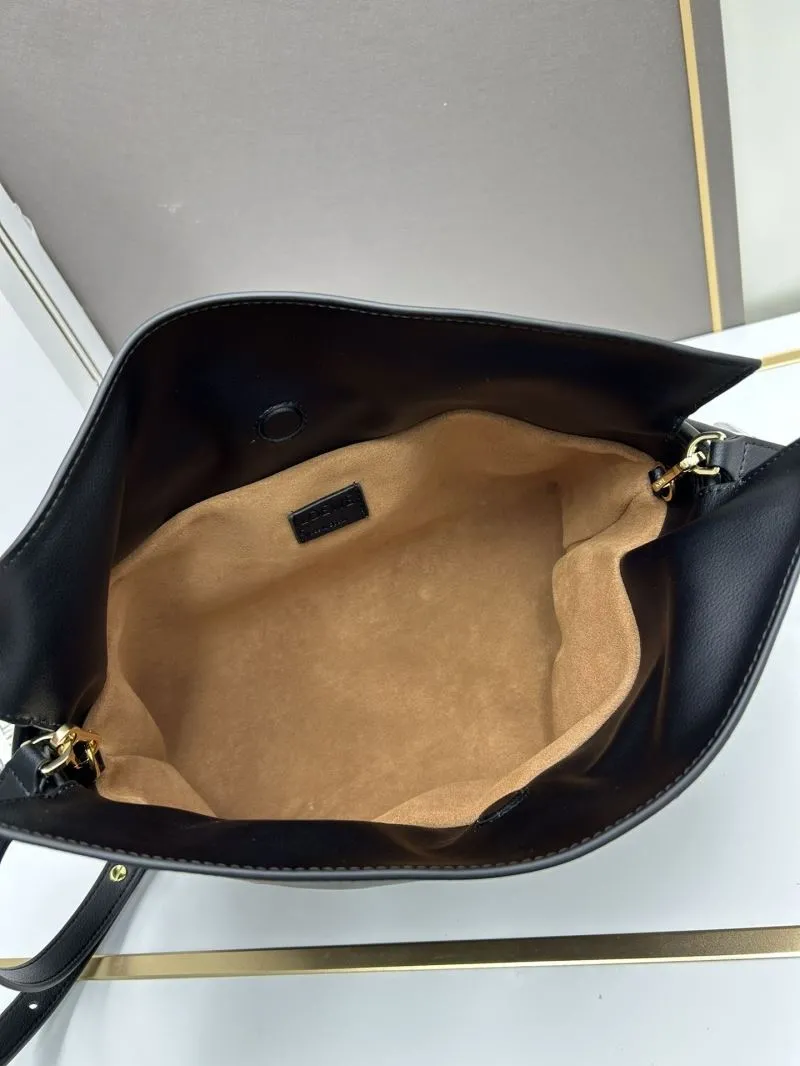 LOEWE S062 Black Leather Satchel Crossbody Bag - Image 7