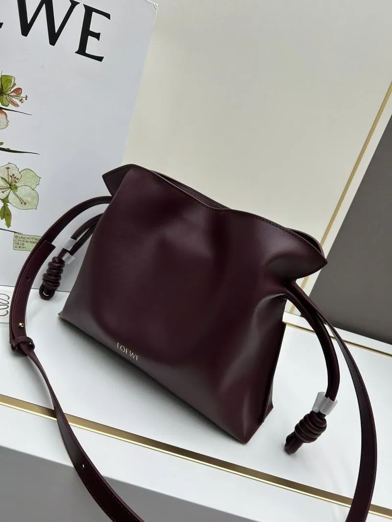 Alternative view of LOEWE Burgundy Leather Satchel Bag S062